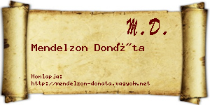 Mendelzon Donáta névjegykártya